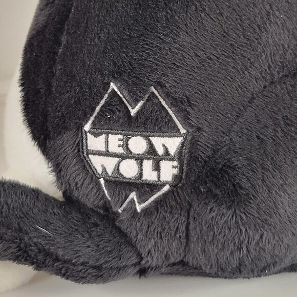 Meow Wolf Plush Cat Dog Hybrid Black White 11" Lil Oak 2020 Rare Stuffed Animal - Picture 16 of 16